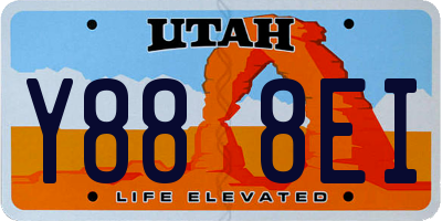 UT license plate Y888EI