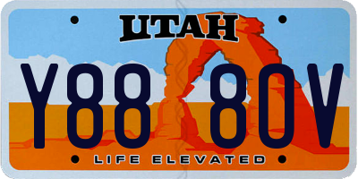 UT license plate Y888OV