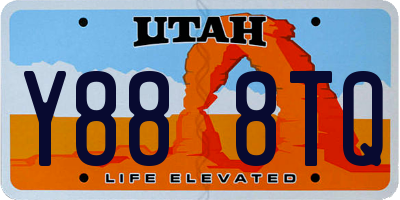 UT license plate Y888TQ