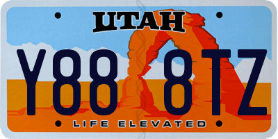 UT license plate Y888TZ