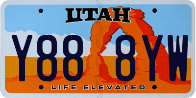 UT license plate Y888YW