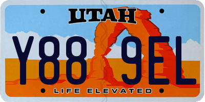 UT license plate Y889EL