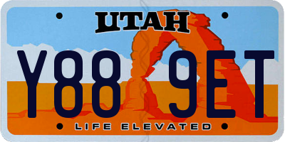 UT license plate Y889ET