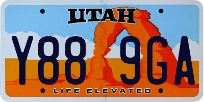 UT license plate Y889GA