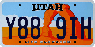 UT license plate Y889IH
