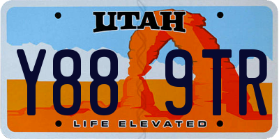 UT license plate Y889TR