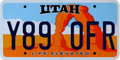 UT license plate Y890FR