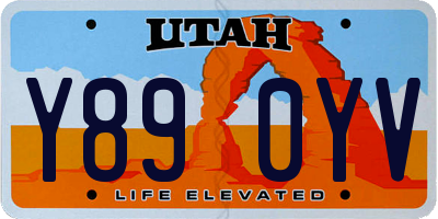 UT license plate Y890YV