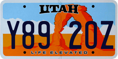 UT license plate Y892OZ
