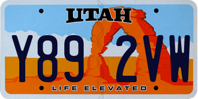 UT license plate Y892VW
