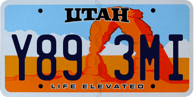 UT license plate Y893MI