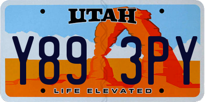 UT license plate Y893PY