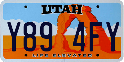 UT license plate Y894FY