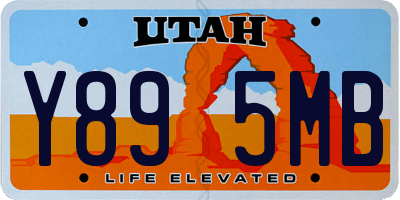 UT license plate Y895MB