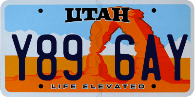 UT license plate Y896AY