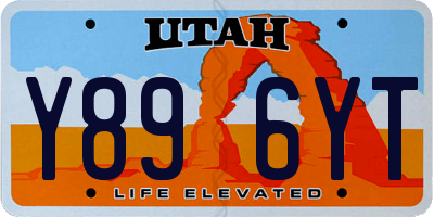 UT license plate Y896YT