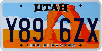UT license plate Y896ZX