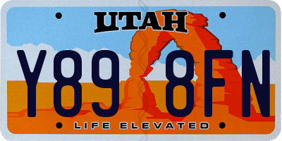 UT license plate Y898FN
