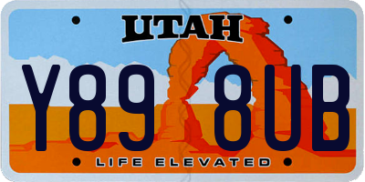 UT license plate Y898UB