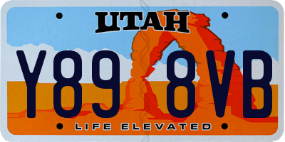 UT license plate Y898VB