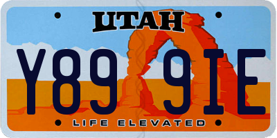 UT license plate Y899IE