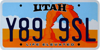 UT license plate Y899SL