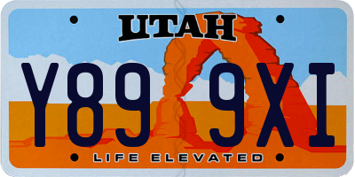 UT license plate Y899XI