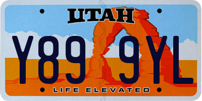 UT license plate Y899YL