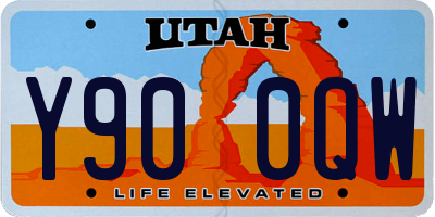 UT license plate Y900QW