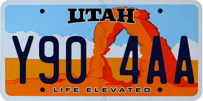 UT license plate Y904AA