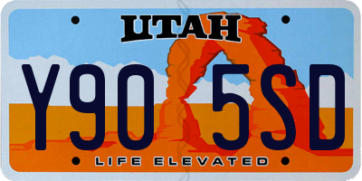 UT license plate Y905SD