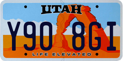 UT license plate Y908GI