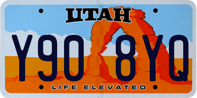 UT license plate Y908YQ
