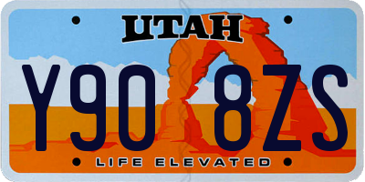 UT license plate Y908ZS