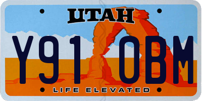 UT license plate Y910BM