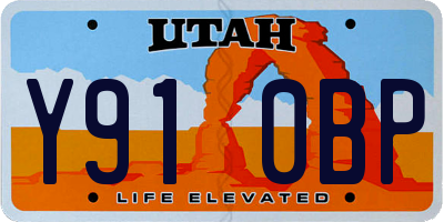 UT license plate Y910BP