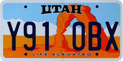 UT license plate Y910BX