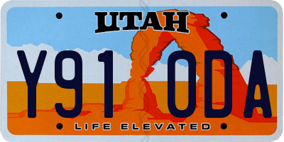 UT license plate Y910DA