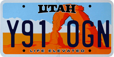 UT license plate Y910GN