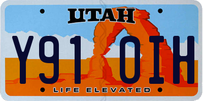 UT license plate Y910IH
