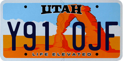 UT license plate Y910JF