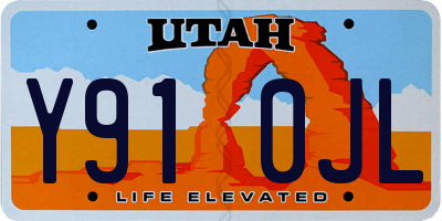 UT license plate Y910JL