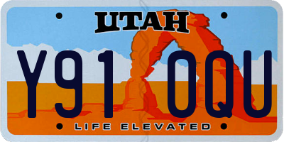 UT license plate Y910QU