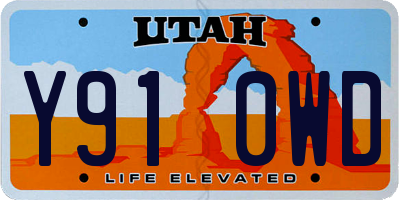 UT license plate Y910WD