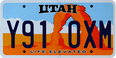 UT license plate Y910XM