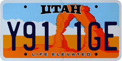 UT license plate Y911GE