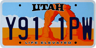 UT license plate Y911PW