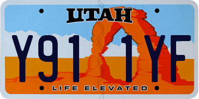 UT license plate Y911YF