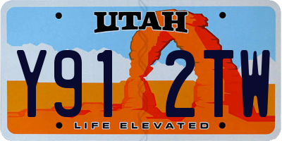 UT license plate Y912TW
