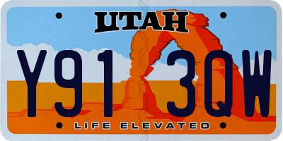 UT license plate Y913QW